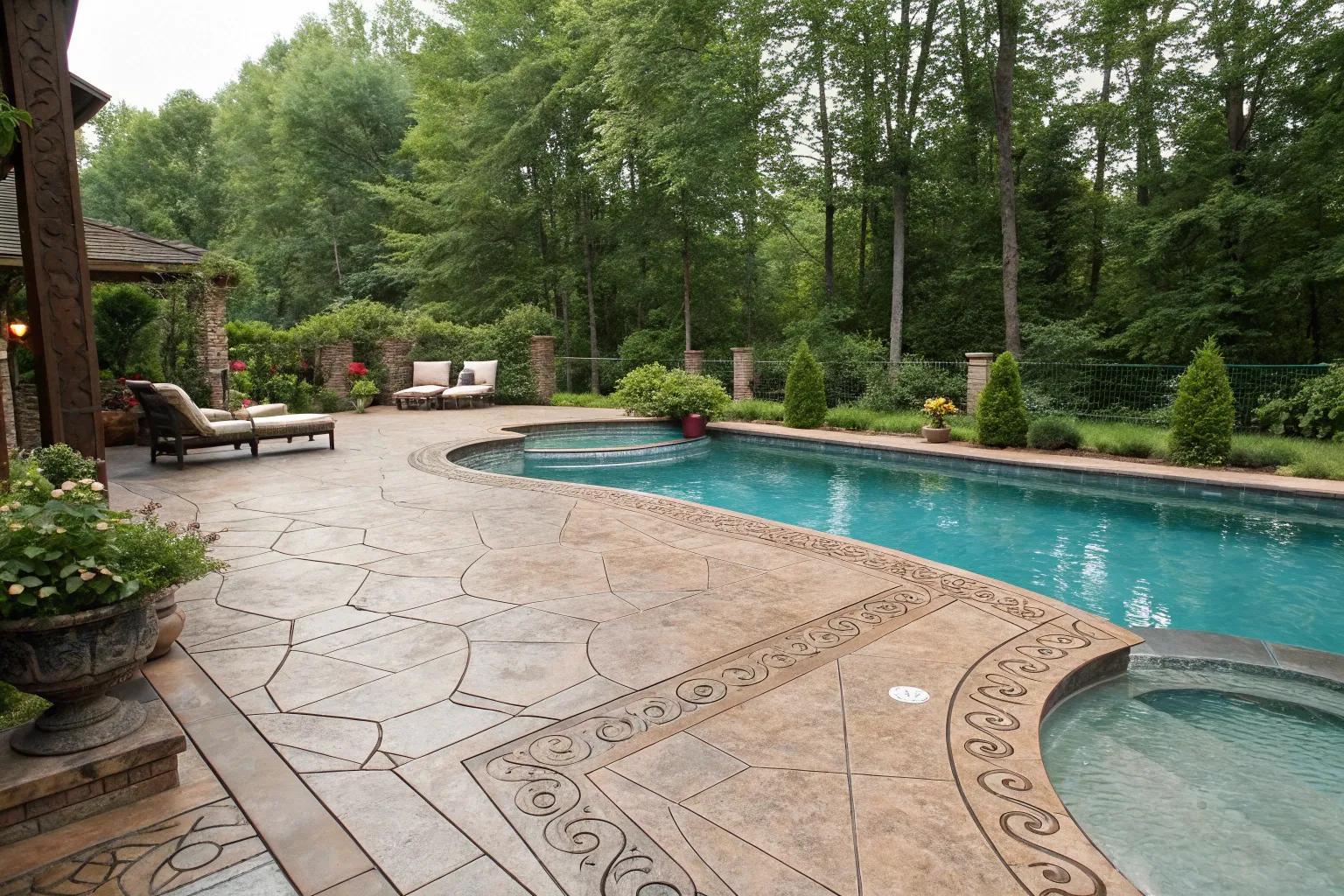 Stamped Concrete Pool Deck