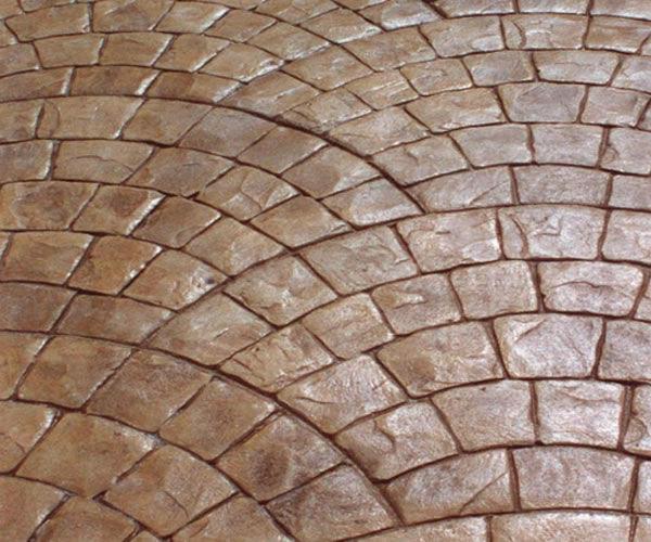 Cobblestone stamped concrete pattern