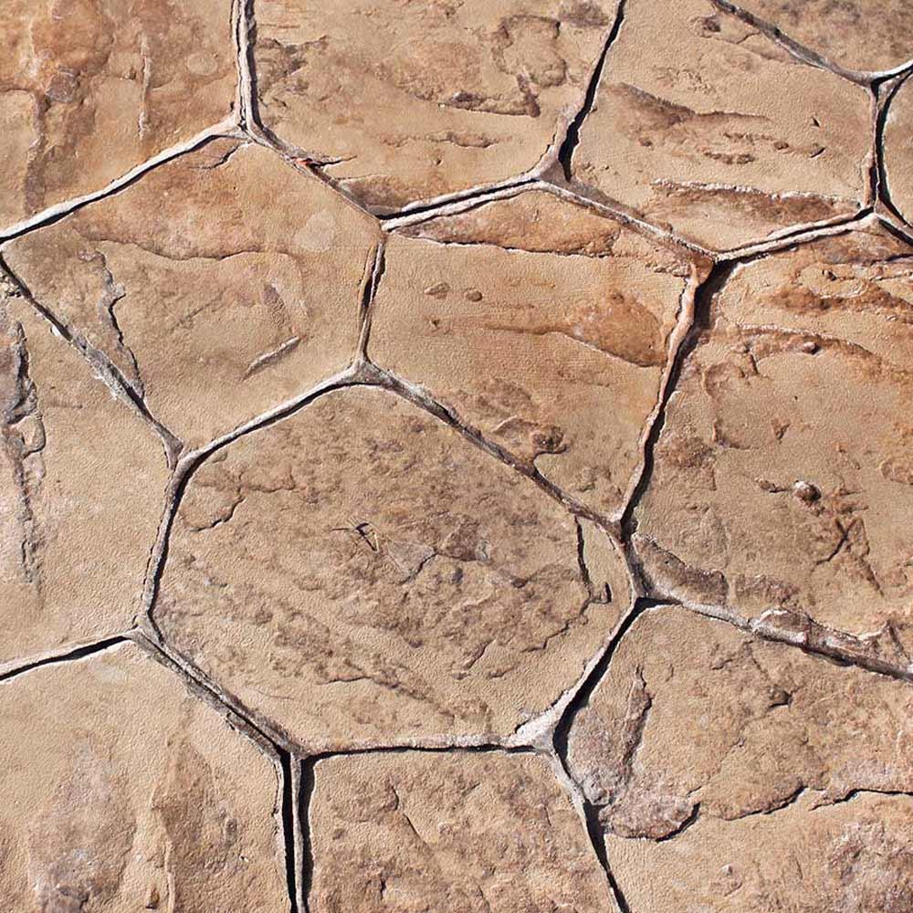 Random stone stamped concrete pattern
