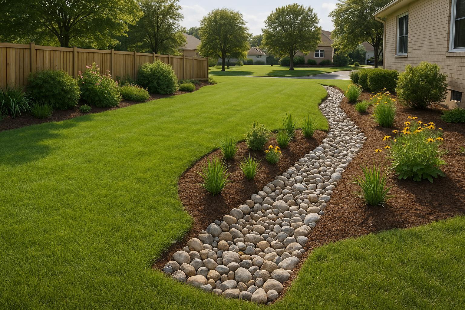Residential grading and drainage landscaping