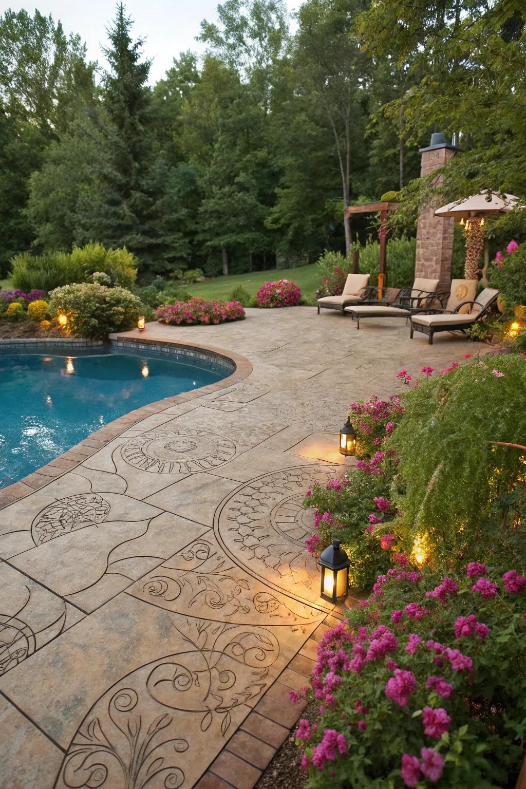 Stamped Concrete Backyard