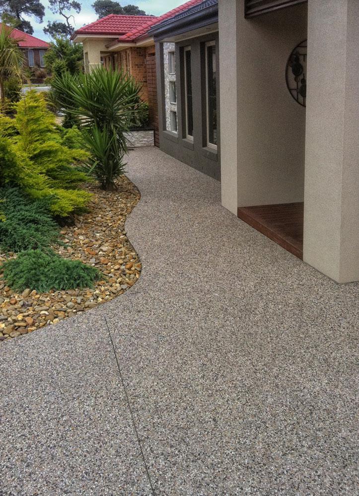 Exposed aggregate side walkway