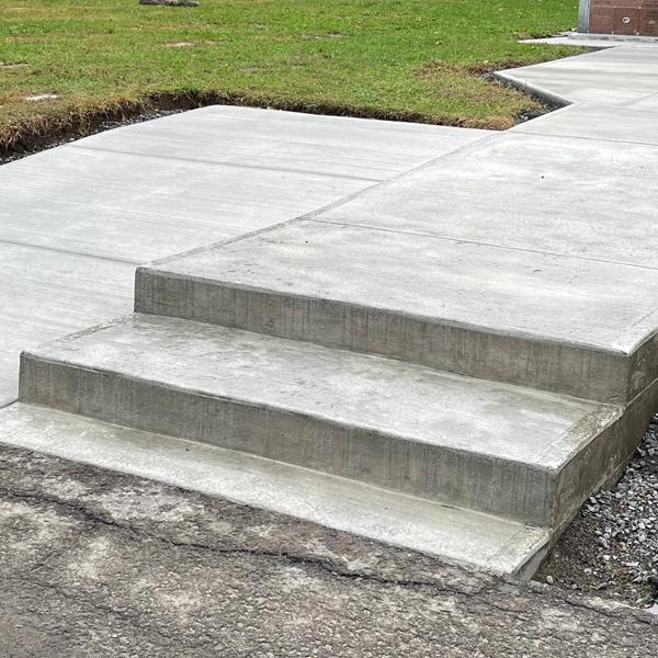 Broom finish concrete pad