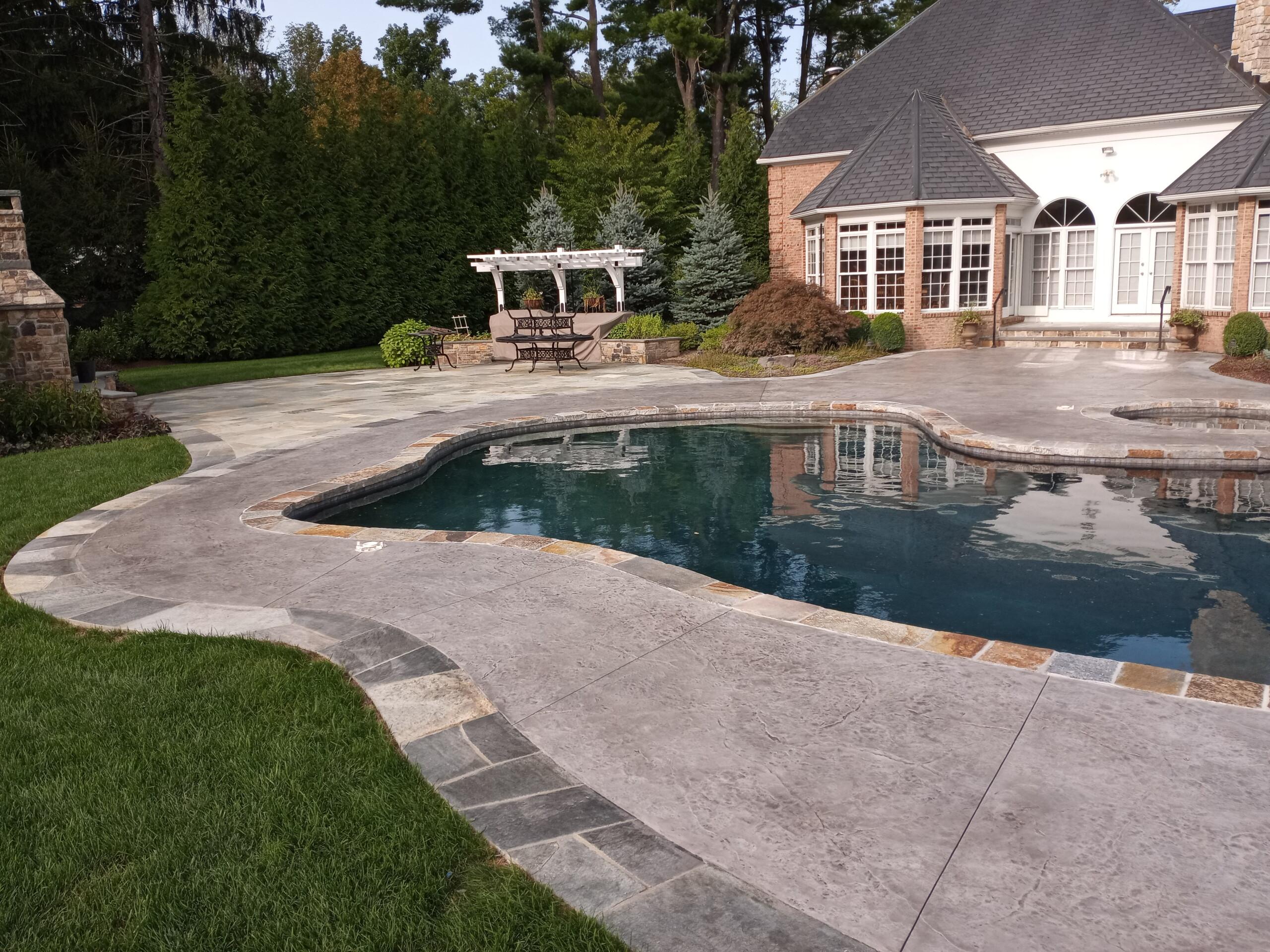 Stamped Concrete Front Entrance