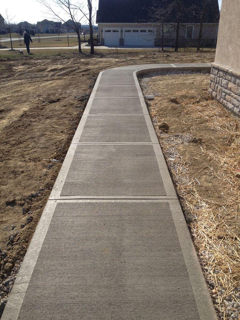 Broom finish concrete patio