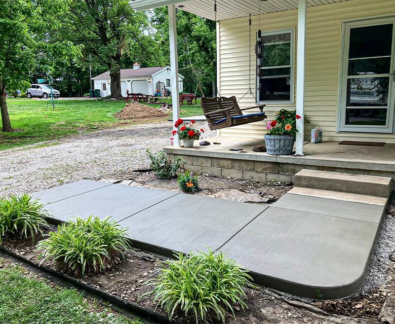 Broom finish concrete pad